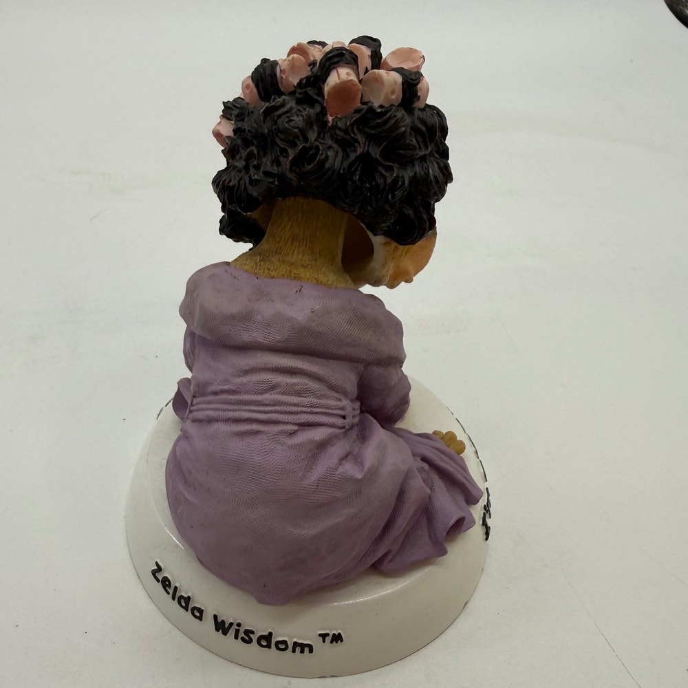 Zelda Wisdom Bulldog Bobblehead Im A Morning Person At Noon Figurine Purple Robe - Picture 8 of 12